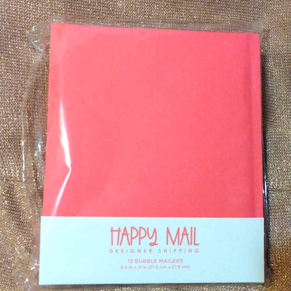 Happy Mail Designer  Shipping.          12 Bubble Mailers  8.5 in x 11 in